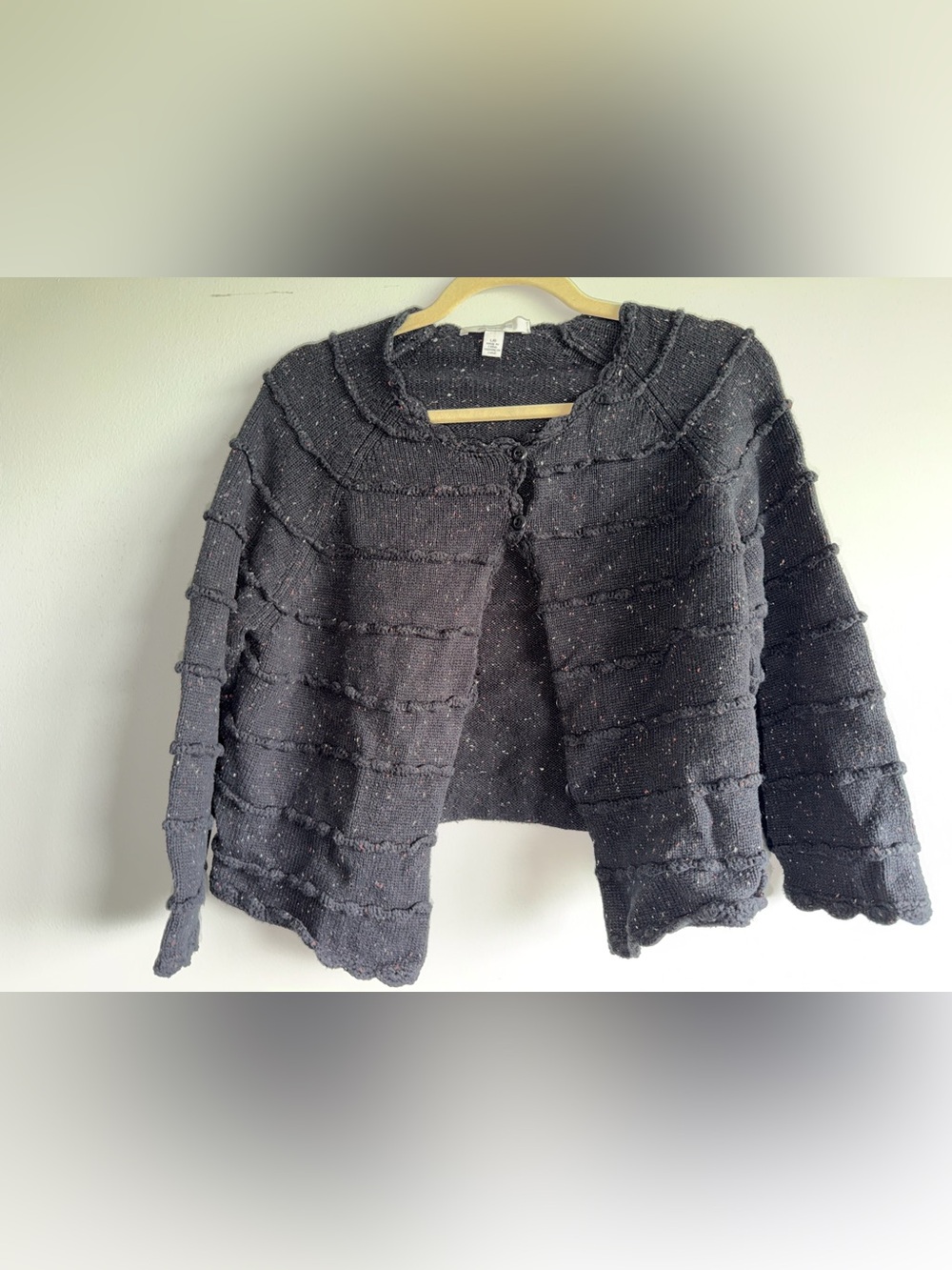 Textured Black Women’s Cardigan Sweater